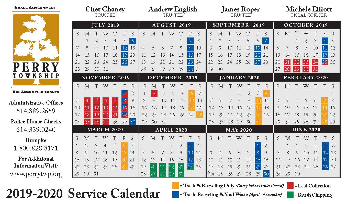 Rumpke Trash Calendar-2019-2020