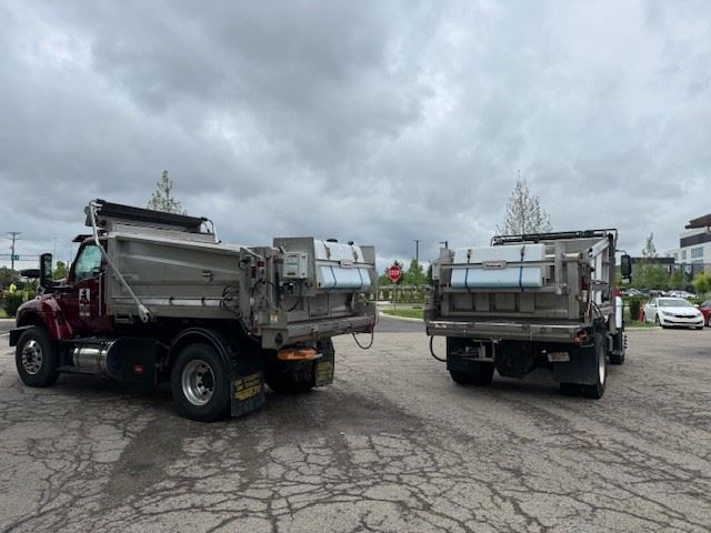 Rear view of the prewet tanks on trucks number 1 and 3 