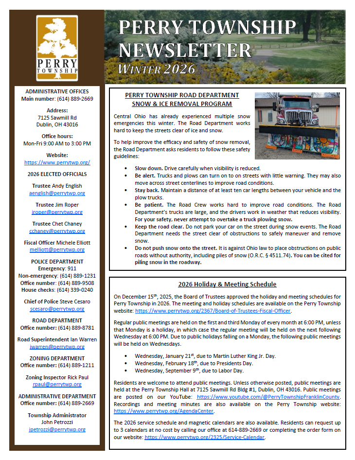 Cover of the newsletter for Winter 2026